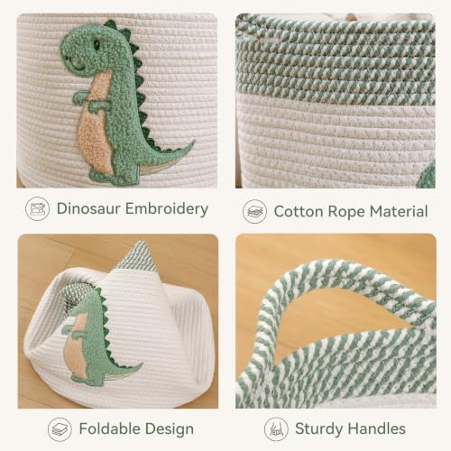 Image of Baby Hamper Large Toy Storage Basket for Toddlers Boys, Dinosaur Room Decor
