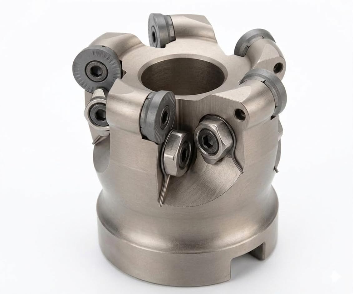Face Milling Cutter for RD1604 Carbide Inserts, Indexable CNC Milling Tool (63mm Face Milling Cutter for RD1604 Inserts, 22mm Arbor, 5 Teeth, Alloy Steel Body, Insert : Carbide)