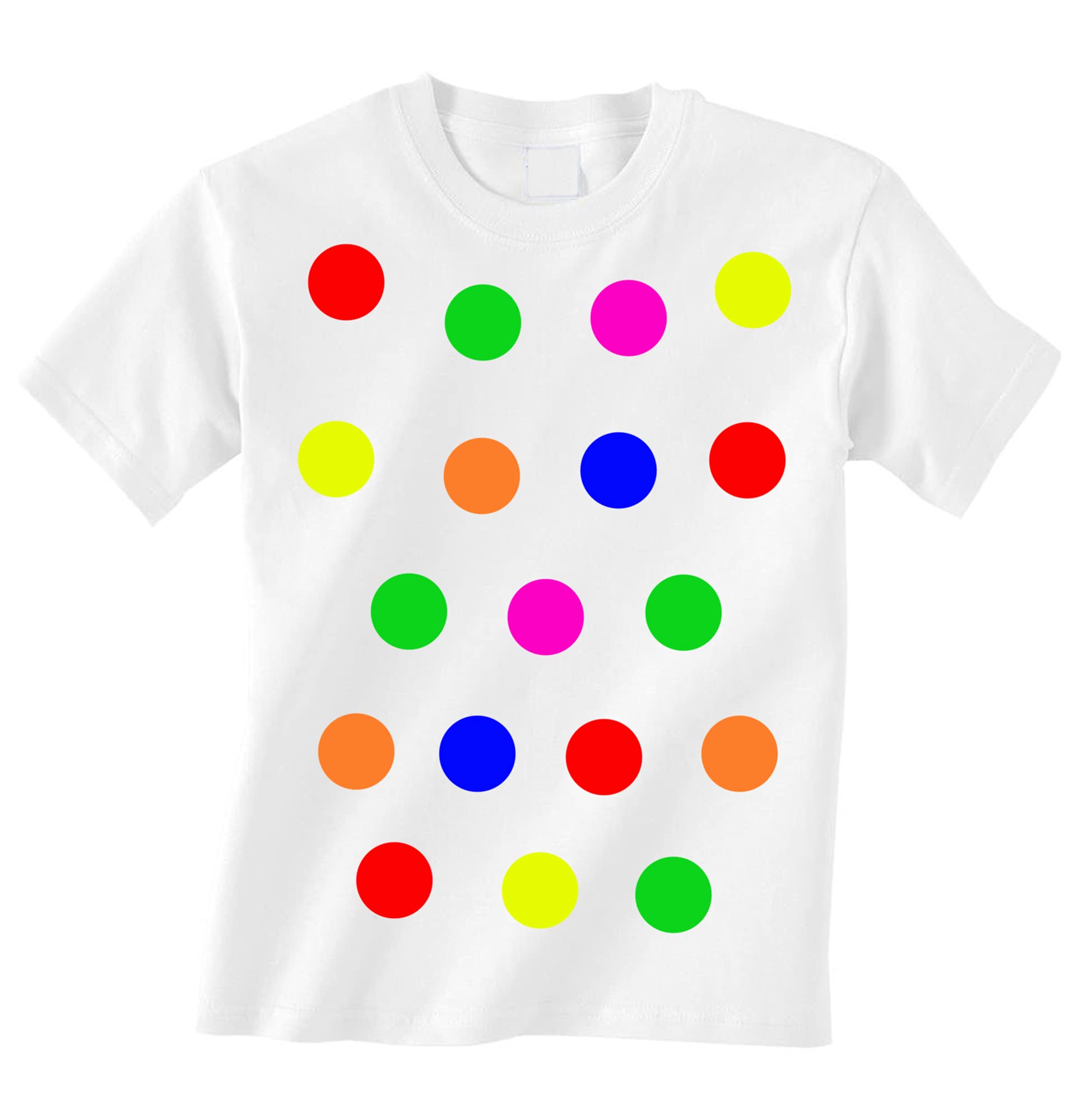 Zappatee White Children's Coloured Spotty Dotty T Shirt L