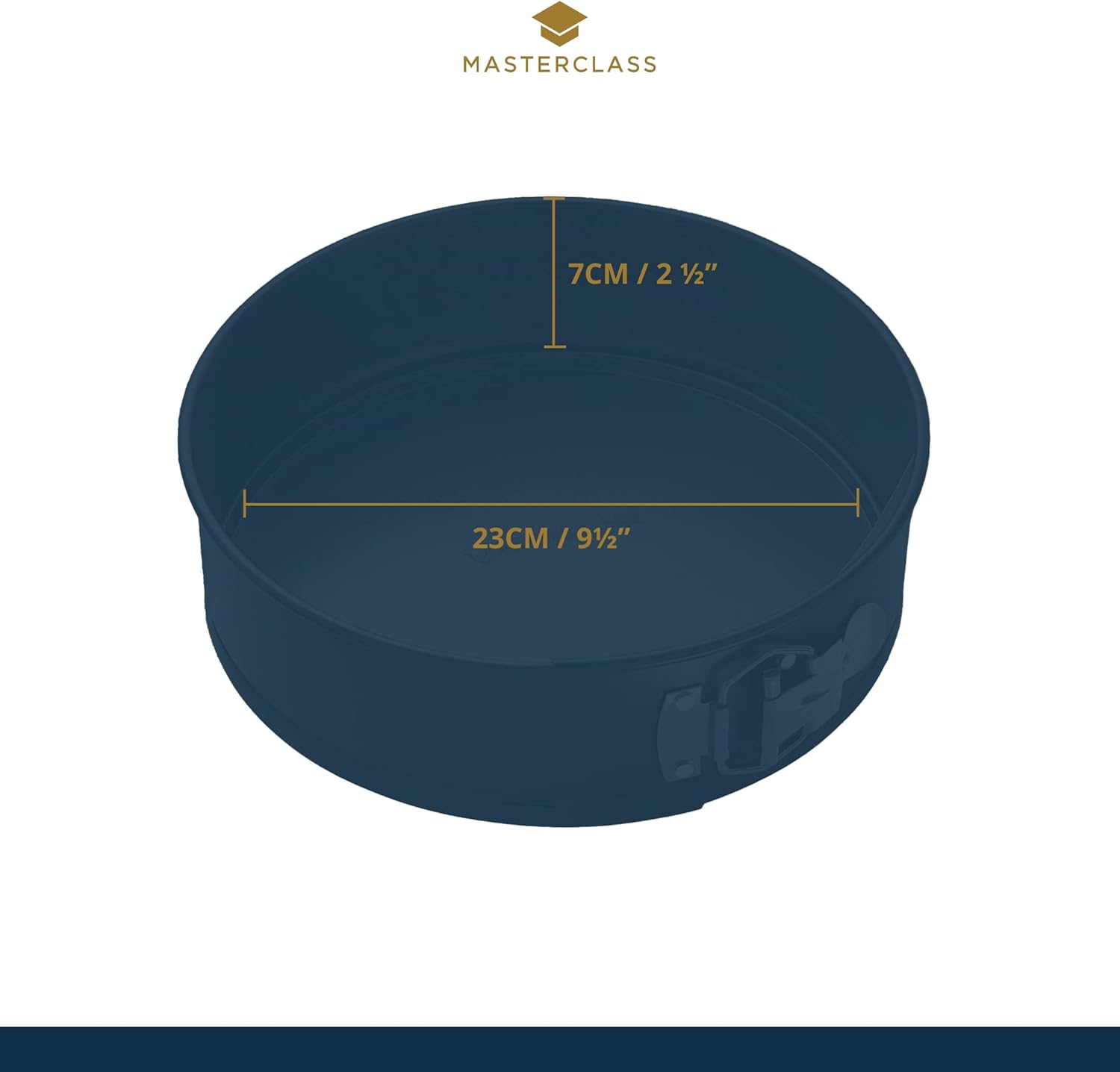 MasterClass Non-Stick Cake Tin for Baking with PTFE, PFOA and BPA Free Non Stick, Robust 1mm Thick Carbon Steel, Spring Form Loose Base, Round 23cm (9"), Sleeved