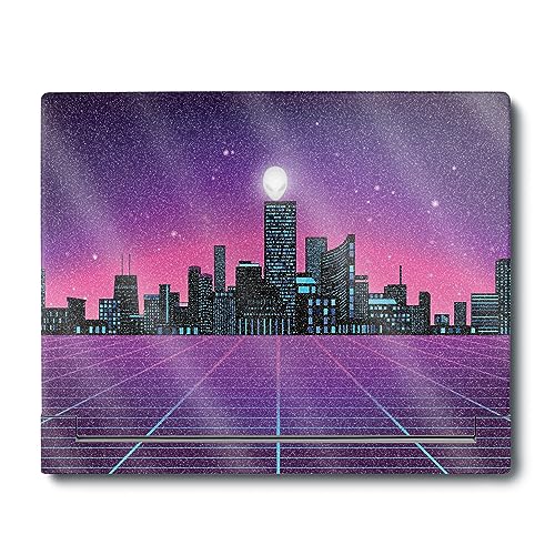 MightySkins Glossy Glitter Skin Compatible With Alienware X16 R1 (2023) Full Wrap Kit - Synthwave City | Protective, Durable High-Gloss Glitter Finish | Easy To Apply & Change Styles | Made in the USA