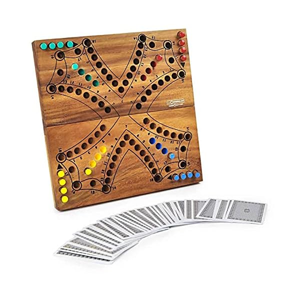 Logica Spiele Art. Tock 4 - Brettspiel aus Holz - Strategiespiel für 2/4 Spieler - Familienspiel
