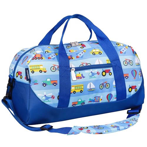 Image of Wildkin Kids Overnighter Duffel Bag - Carry-On Travel Bag for School & Sleepovers, Lightweight, Durable, Boys & Girls Ages 4-15 - On The Go