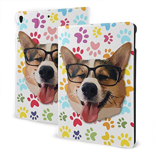 かわいい メガネ コーギー 犬 iPad Ipad Air3 10.5" ケース TPU ソフトカバー二つ折りスタンド 耐衝撃カバー オートウェイクアップ/スリープ機能