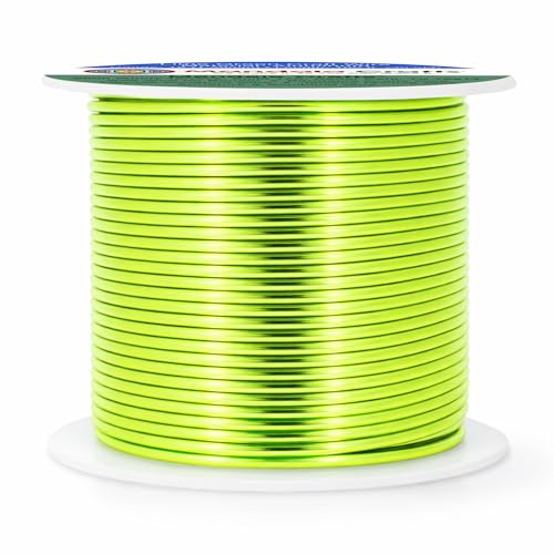 Image of Mandala Crafts 16 Gauge Lime Green Anodized Aluminum Craft Wire, 100 FT | Colored, Flexible, Bendable, for Bonsai, Armature, Sculpting, Wire Wrapping, Jewelry Making, Weather & Tarnish Resistant
