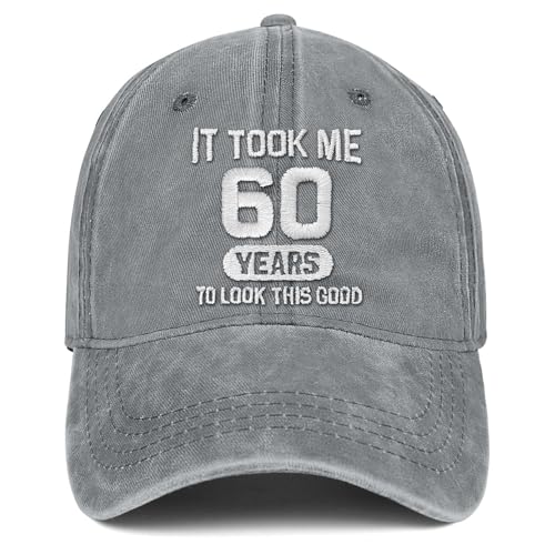 Image of 60th Birthday Gifts for Men Women 60 Year Old Gifts Decorations Took Me 60 Years to Look This Good Washed Cotton Hat