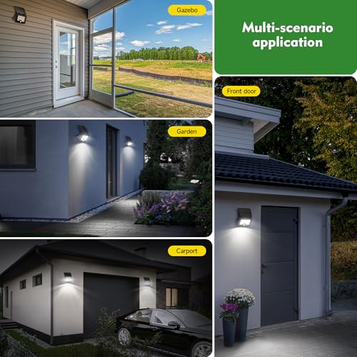 Image of OHAYORI Solar Security Lights Outdoor Motion Sensor, 122LED 4 Modes USB Rechargeable Solar Powered Wall Light for Garden, 2200mAh IP65 Waterproof Solar PIR Fence Lighting for Street Flood 2 Pack
