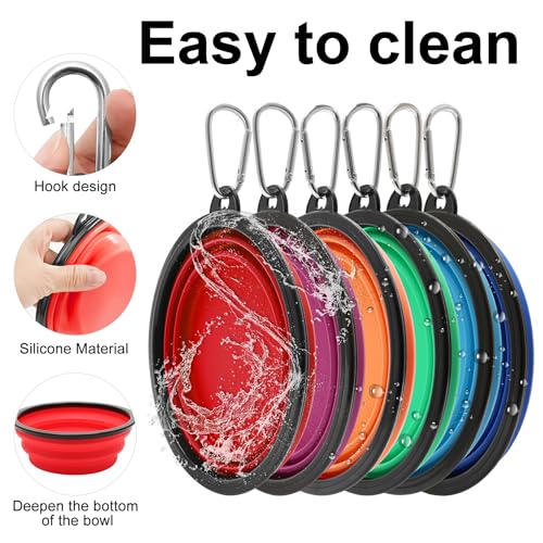 2 Stück Großer Hundenapf Faltbar, 1000 ml / 35 oz Faltbare Hundereisenäpfe, tragbarer Hundewasserfutternapf mit Verschluss, Haustier-Katzen-Futterbecher für Reisen, Wandern (Hellblau + Hellgrün)