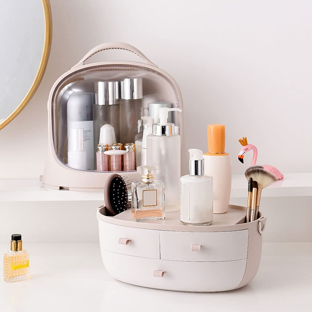 Porta Trucchi Organizer Scatola di immagazzinaggio cosmetico Multi-function Rack for la cura della pelle Prodotto stoccaggio del desktop adatto for il comò da camera letto bagno Vanity(A)