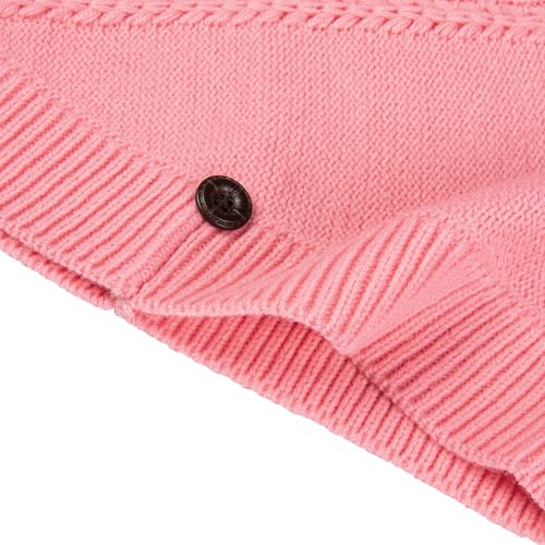 Image of BOBOYOYO Cape for Girls Button Hooded Cable Knit Poncho Sweaters Kids Shawl