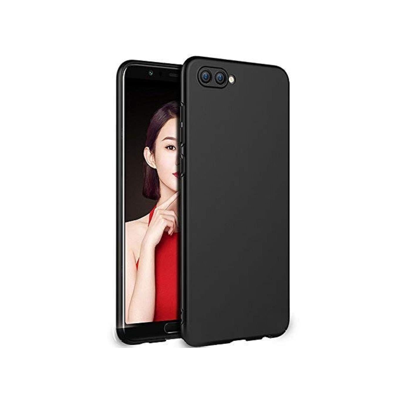 PVL Cases Mobile Back Cover for Honor View 10 (Smooth Silicone|CameraProtection|Black PV2309)