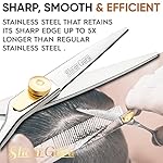 Professional Barber Kit/Salon Haircut Scissors Cutting Set - 6.5"-Straight Edge Razor Sharp Barber Scissors + Texturizing Thinning Shears Styling Hair for Women Men - Image 2