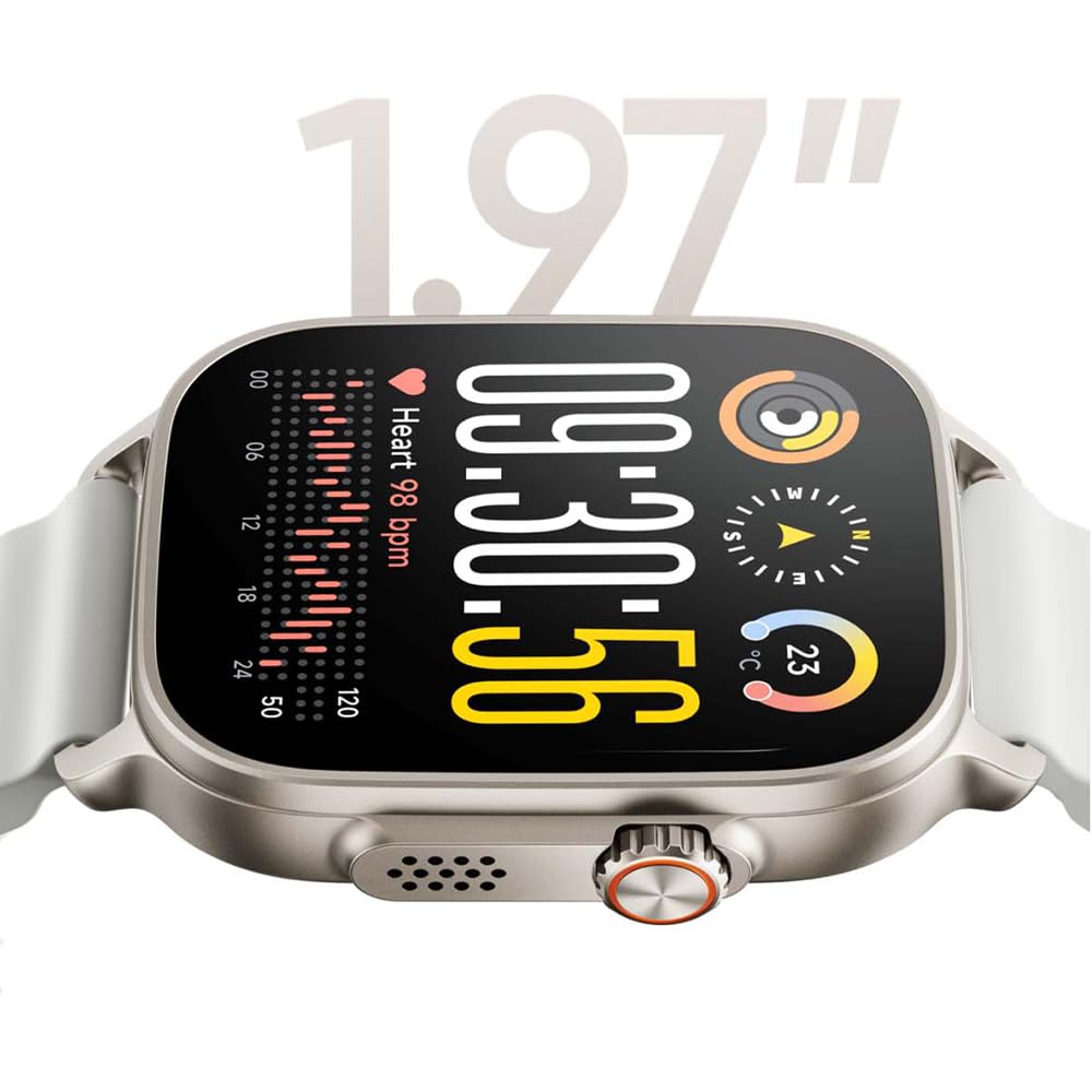 realme Watch 5, Smartwatch con display AMOLED 1.97", Chiamate Bluetooth, Resistenza Acqua IP68, Contapassi/Cardiofrequenzimetro/Sonno, 110+ modalità Fitness, GPS, NFC, Silver