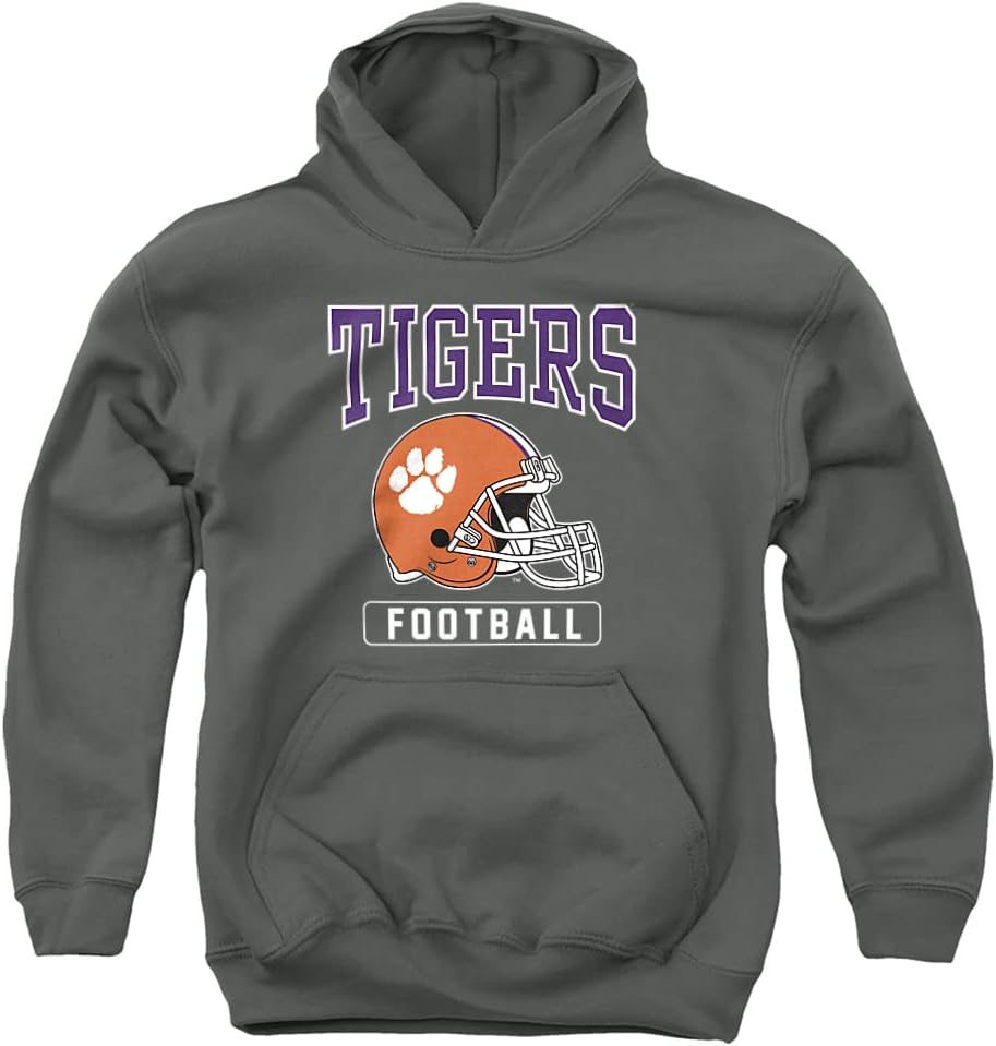 Clemson University Official Football Helmet Youth Kids Boy/Girls Pull-Over Hoodie Sweatshirt