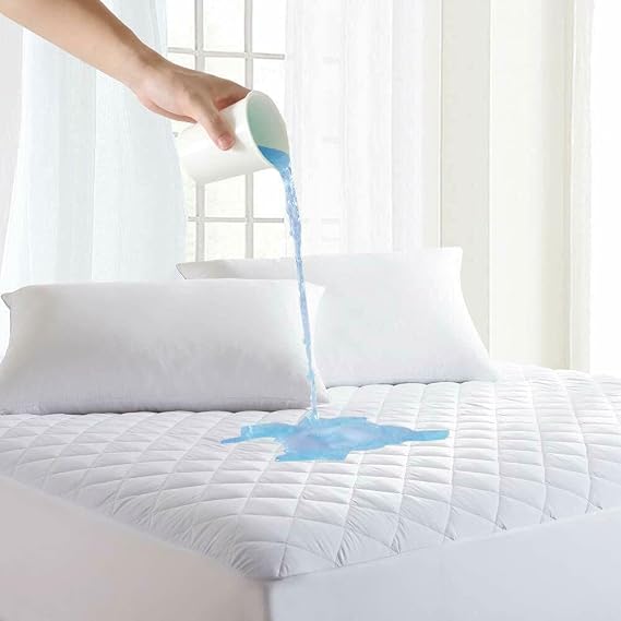 Extra Deep Quilted Waterproof Mattress Protector - Highly Absorbent Hotel Quality Bedding Pad Cover - Breathable Hypoallergenic Ultra Soft Fitted Bed Toppers Single Double Super King Size (King)