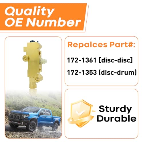 Femibon PV2 Brass Disc/Drum Disc Front Drum Rear Brake Proportioning Valve & Mount Bracket Connector Kit, Compatible with for Chevy Buick Classic Car & Truck, Replace part 172-1353 by Femibon - Image 5