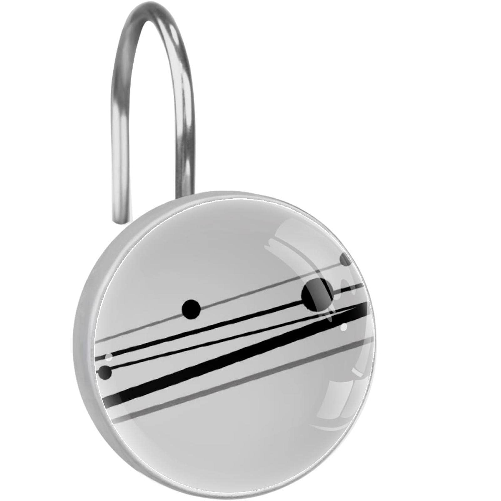 Crochets rideau de douche inox géométriques pour éviter la rouille et les blocages