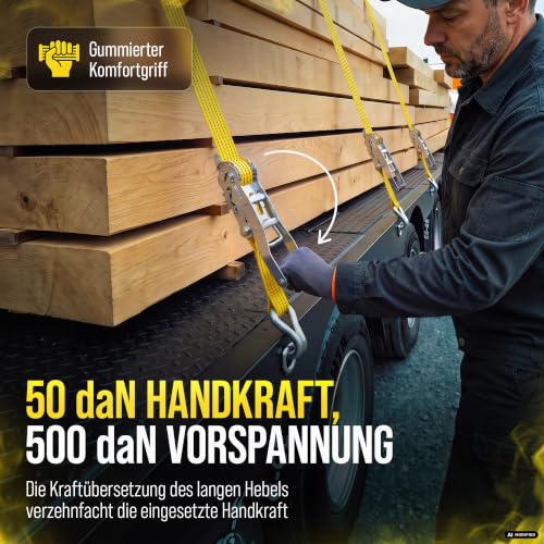 Foto von SHZ Spanngurte mit Ratsche und Haken 5t/10m 4 Stück