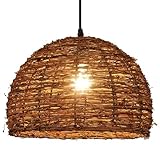 CHUERAK Lámpara Colgante De Comedor Estilo Nórdico Pantallas De Araña De Ratán Tejido A Mano De 13.3 Pulgadas Lámpara Tejida A Mano Lámpara Colgante Tipo Cesta Estilo Bohemio Para Isla De Cocina