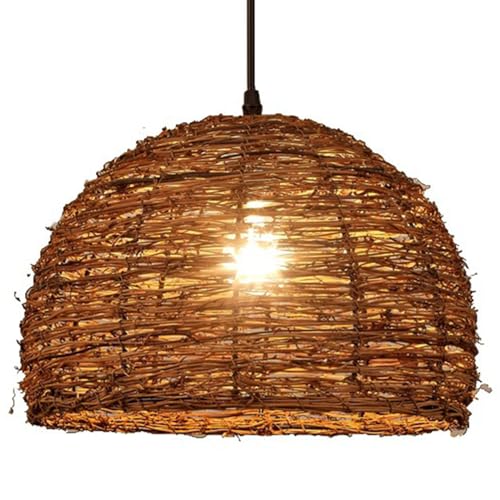 Lámpara de ratán bohemia ideal para transformar la decoración de tu isla de cocina