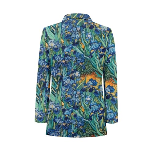 GLUDEAR Men's Casual Suit Blazer Jackets Paint Starry Night Print Slim Fit One Button Coats Blazers4