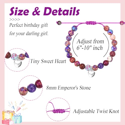 Image of 6th 7th 8th 9th 10th 11th 12th 13th Birthday Gifts for Girls Bead Bracelet for Daughter /Granddaughter /Niece /Friends /Sisters