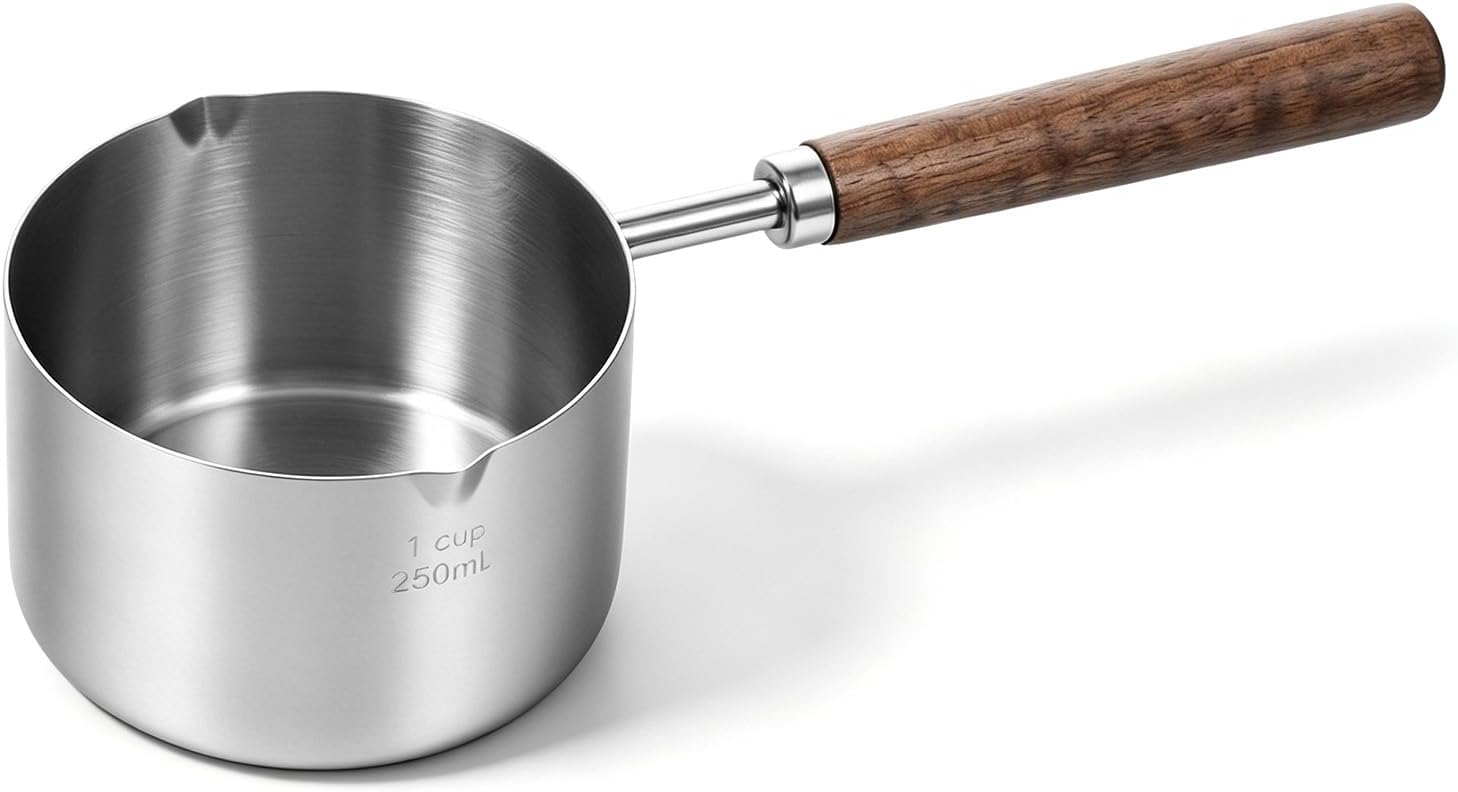 Dog Cat Food Scoop 1 Cup, 304 Stainless Steel Dog Food Measuring Cup with Inner Precision for Pets & Kitchen Use