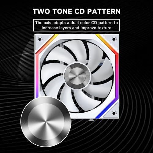 Image of Galaxy 120mm PC Case Fan, ARGB and PWM Cooling Fans PC, Axle Core Double Ring CD Pattern Module Computer Fans, Daisy-Chain 5V RGB Fan (White 3 Pack)