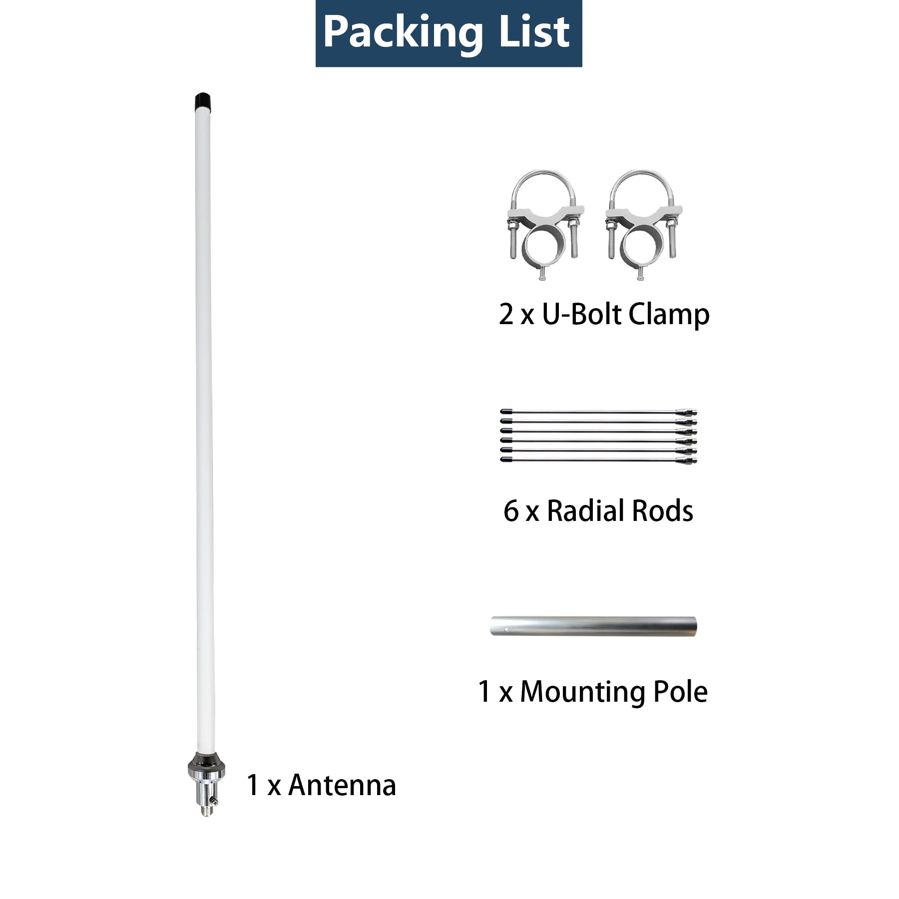 Antena repetidora de base UHF VHF de doble banda 144-148MHz 2 m / 430-460 MHz 70 cm GMRS Antena de fibra de vidrio para estaciones base de radioaficionados