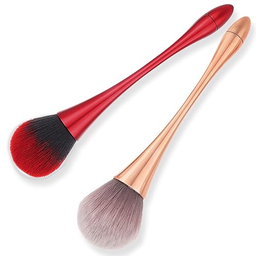 Miniatura 9 de SILPECWEE 2 Unids Cepillos de Uñas Eliminar Polvo Polvo Para Acrílico Rosa Forma Nail Art Brush Kit Manicura Cepillo Herramientas Limpieza Cepillos