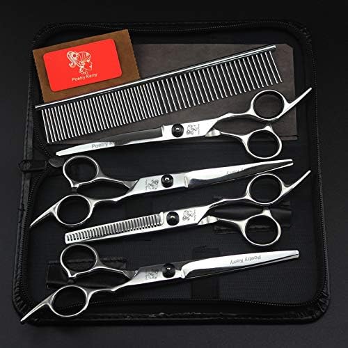 high-end Professional pet Care 7.0 inch pet Scissors JP440C Steel Silver-Black screw (Set3)