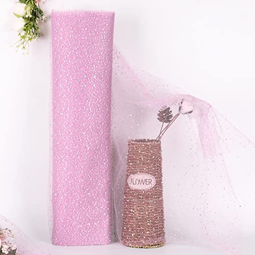Luxurious Light Pink Glitter Tulle Fabric - 54" x 10 Yards Sequin Ribbon for Elegant DIY Crafts, Tutus, Weddings & Parties 6 Luxurious Light Pink Glitter Tulle Fabric - 54" x 10 Yards Sequin Ribbon for Elegant DIY Crafts, Tutus, Weddings & Parties - Image 5