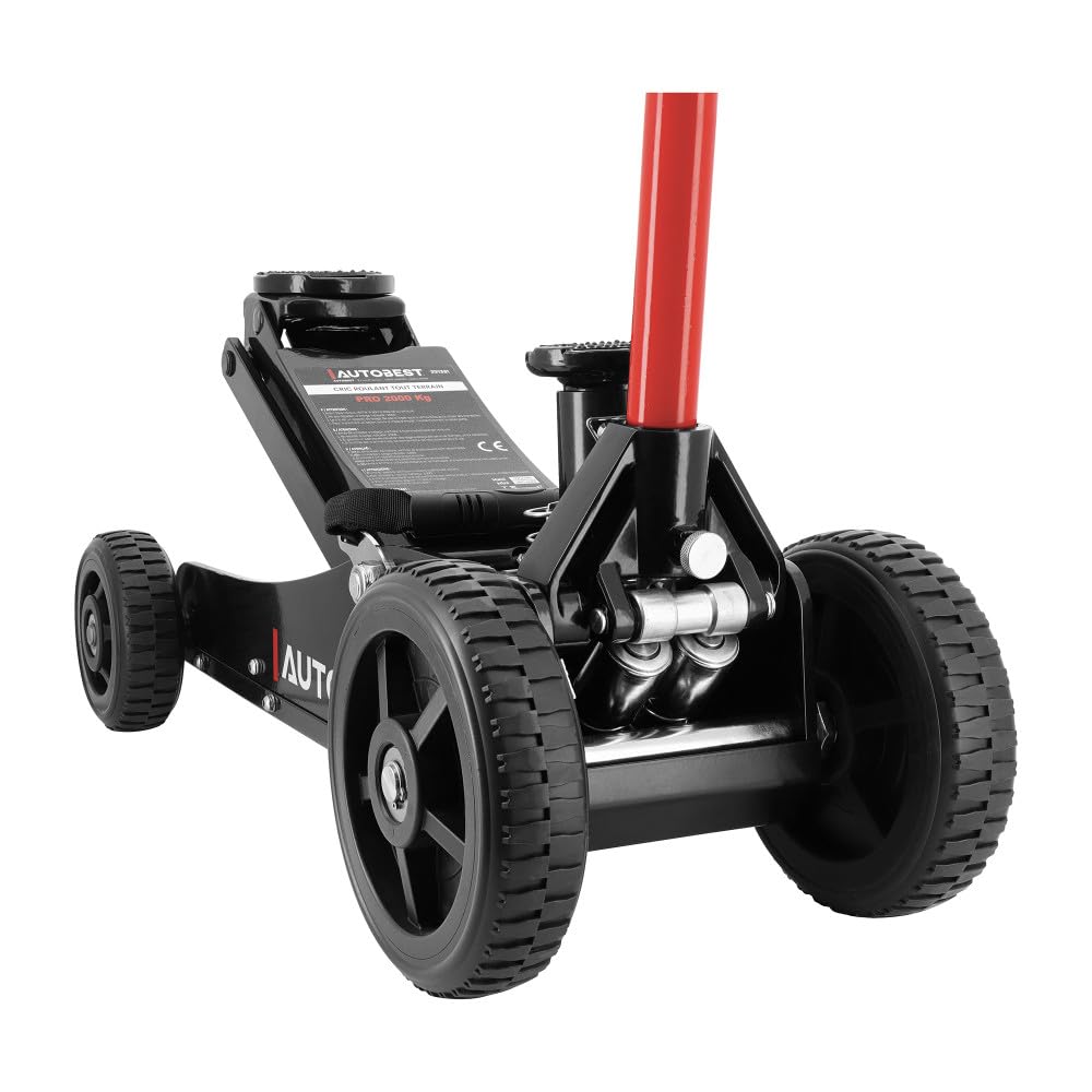 Autobest Cric Pro hydraulique Roulant - Tout Terrain - 2 tonnes - Levage de 152 à 595mm
