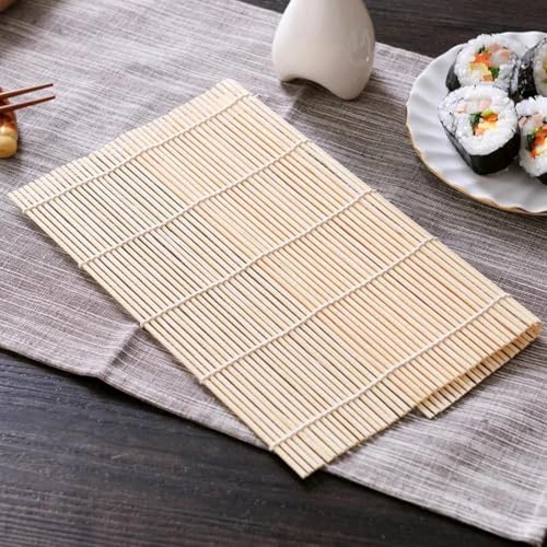 Miniatura 5 de Tokaneit Persianas Enrollables Para Sushi,Kit Para Hacer Sushi,Esterilla Sushi,Estera De Sushi De Bambú Natural,Almohadillas De Sushi Reutilizables,Tapete De Bambú Para Sushi 24 X 24cm 4 Piezas