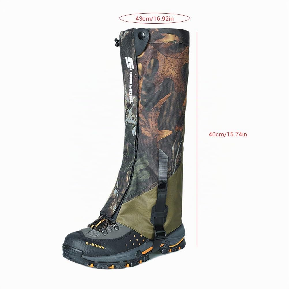 Guêtres de jambe imperméables pour homme, anti-déchirure, en nylon 900D, respirantes, pour randonnée, chasse, escalade (camouflage et vert militaire)