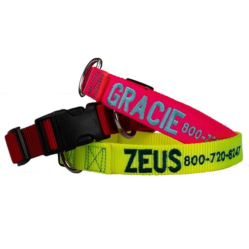 Dogids Personalized Embroidered Black Nylon Dog Collar - 1 Inch Wide - Fits Neck Sizes Of 13-18 Inches - Made In The Usa #TOP2