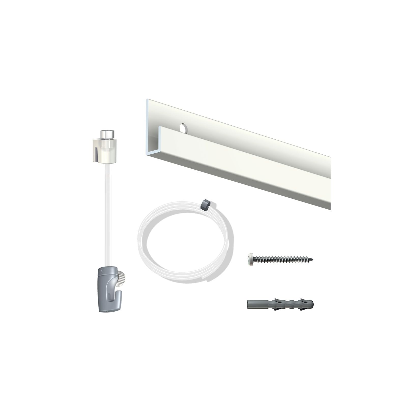 Arti Teq - Pack Cimaise Complet 1m Classic J - Accrochage cadres et tableaux | Aluminium - Argent