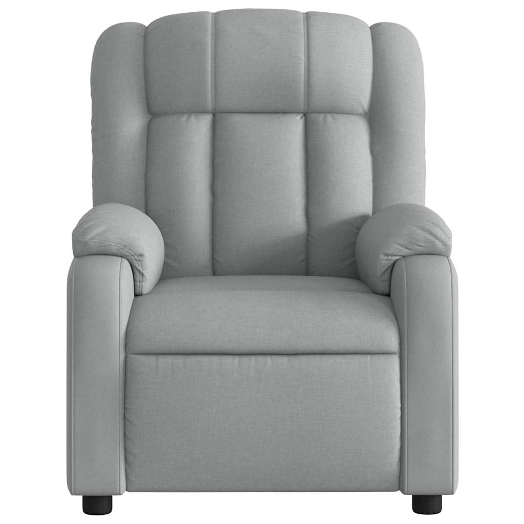 Sillón Reclinable de Masaje Eléctrico, Silla con Respaldo, Sillón Orejero Ajustable, Tela Gris Claro