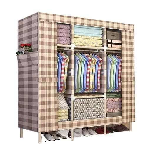 Wardrobe Foldable Closet Portable Closet Simple Combination Wardrobe Solid Wood Assembled Cloth Wardrobe Storage Organizer Wardrobe Closet Wardrobe Cabinet