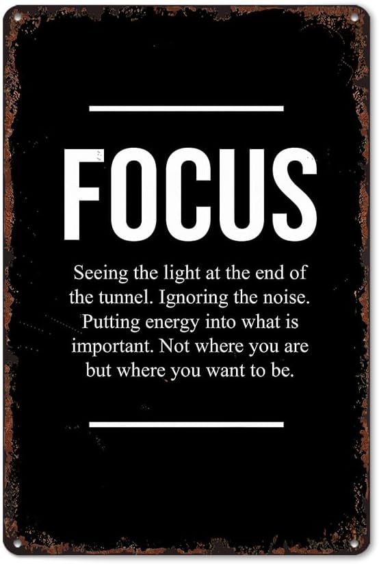 KERUNSM Motivational Canvas Wall Art Black & White Inspirational Quote Funny Metal Tin Signs 8×12 Inch Aluminum Retro Poster-For Living Bathroom