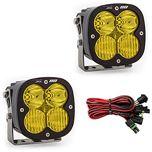 Baja Designs XL80 LED Light Pod Pair - 2 PCS LED with Wiring Harness (Driving/Combo; Amber)