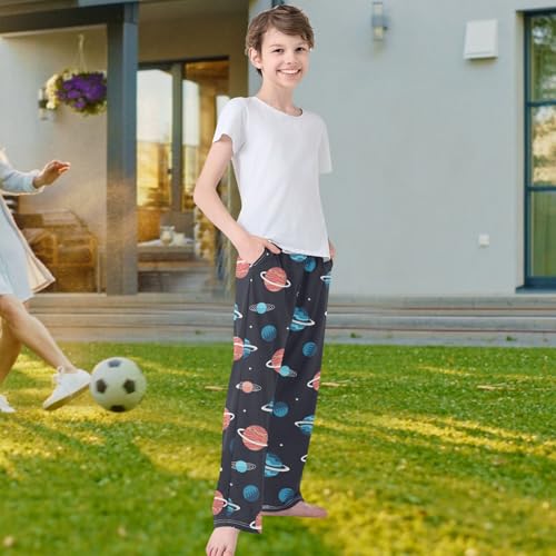 visesunny Boys' Pants Blue Red Space Cartoon Planet Jogger Pants Elastic Waist Long Bottoms Trousers with Pockets4