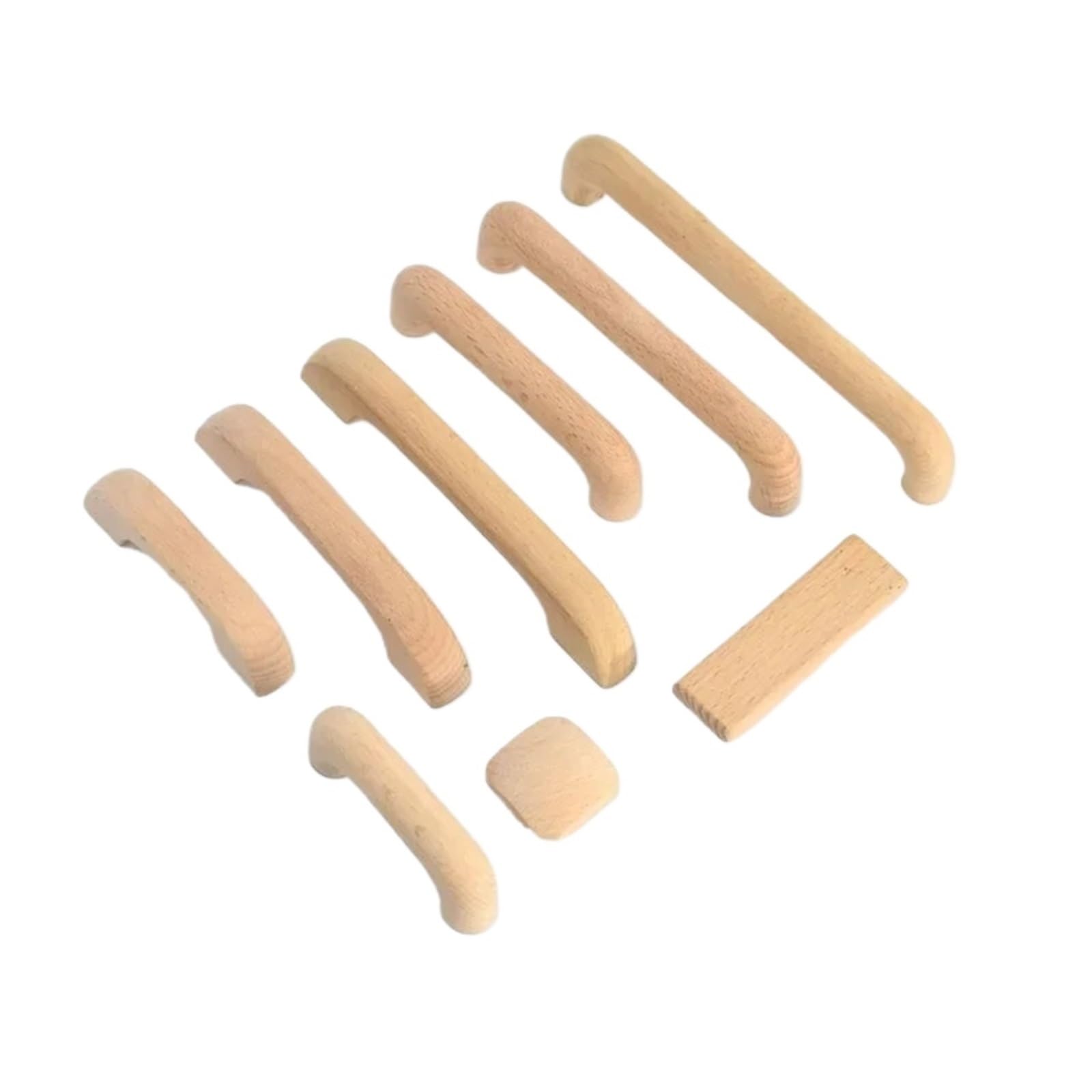 Bryske R-128Mm 10Pcs Solid Wood Kitchen Cabinet Handles Drawer Knobs Cupboard Pulls