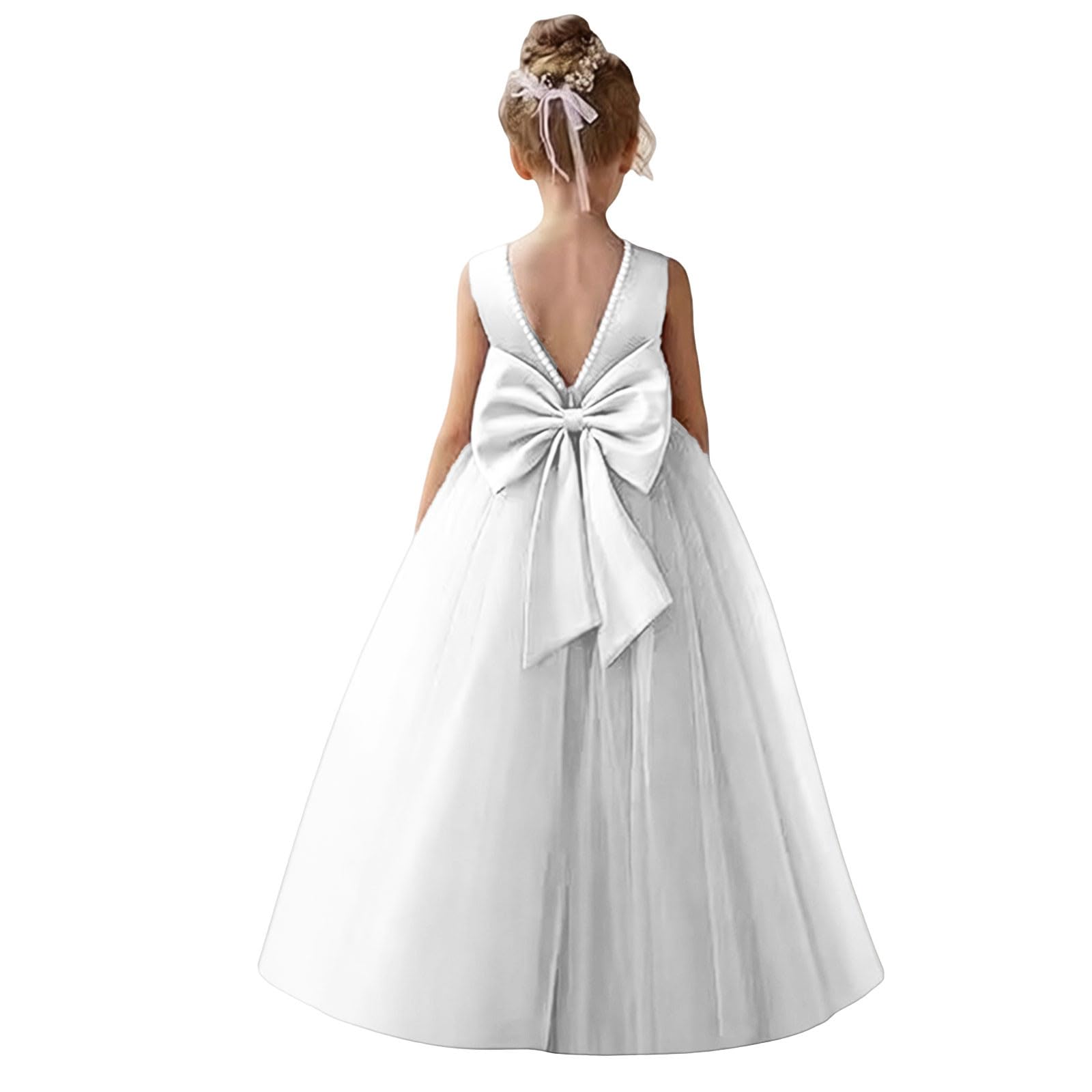 Generisch Prinzessin Kleid für Mädchen Blumenmädchenkleider Geburtstag Abendkleider Lang Elegant Tüllkleid Festliche Kleider für Hochzeit Partykleid Maxi Kleid Prinzessinnen Kleider Klavier Kostüme