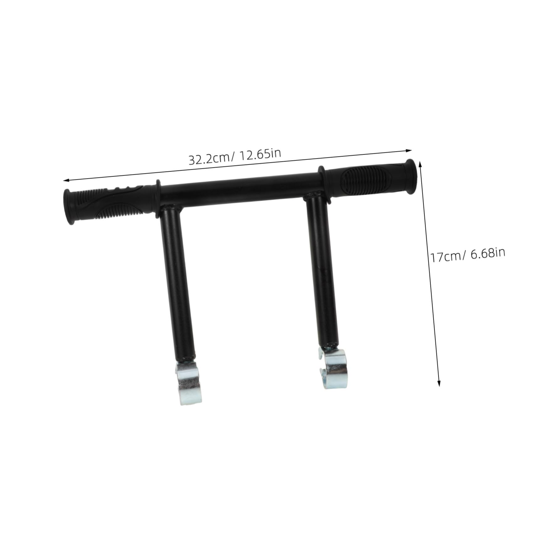 Mipcase Maniglia di Estensione per Passeggino Nero, Acciaio Inox e Plastica | Clip 32mm, Interasse Vite 14mm, Installazione Facile, Presa Ergonomica, Compatibile Uscite e Shopping