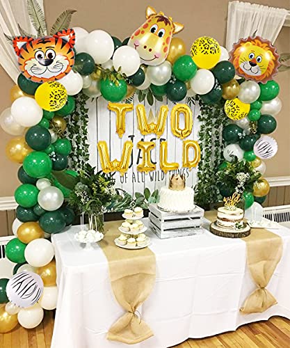 Jungle-Birthday-Party-Decorations-Safari-ballonnen-Garland-Arch-Kit-benodigdheden-TWEE-WILD-dierenballonnen-groene-kunstmatige-palmbladeren