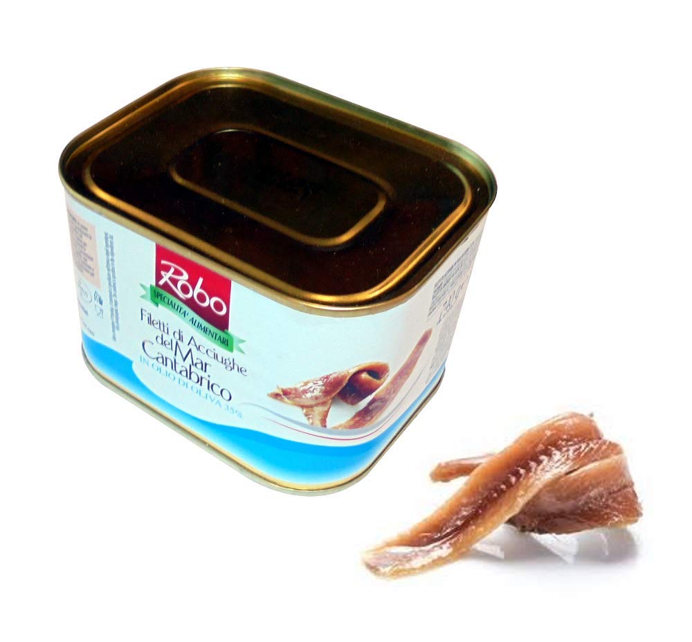 GR 740 FILETTI DI ACCIUGHE DEL CANTABRICO IN OLIO DI OLIVA ANCHOVY FILLETS FROM THE CANTABRIAN SEA