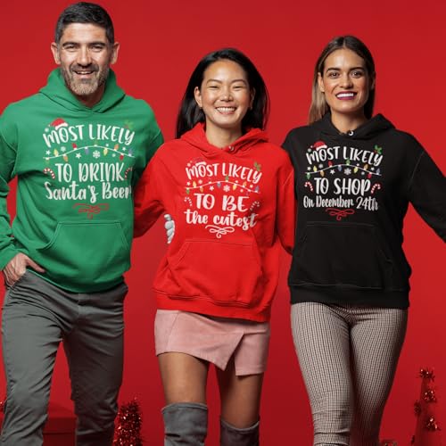 Most Likely to Christmas Sweatshirt for Family 36 Quotes Personalized Matching Christmas Pajamas Funny Christmas Sweater Custom Text Christmas PJs Couples Party Multicolor3