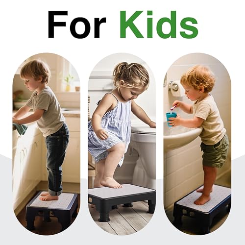 Image of COOL-ANGLE Adjustable Step Stool for High Beds & SUV - Non-Slip Mobility Platform for Seniors, 650lbs Capacity, 3 Heights (3.4 inch-5.4 inch), Wide Safety Base for Car & Bath, 16.5 inchx12.6 inch, Gray