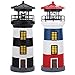 SUYING Solar Lighthouse, 360-degree Rotating Led Solar Light, Suitable for Outdoor Landscape Garden Garden Lawn Craft Decoration Tools (Red)